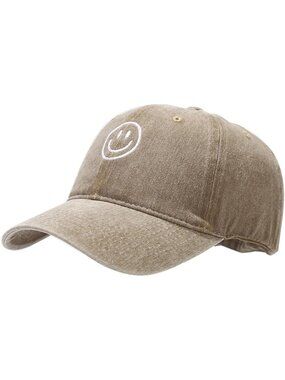 🎃Unisex Khaki Vintage Washed Distress Cotton Profile Basic Solid Baseball Caps